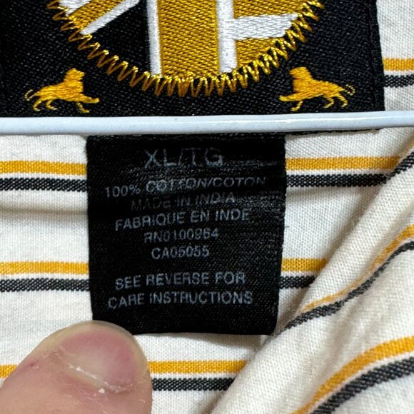 Akademiks Dress Shirt Men's XL Long Sleeve Orange White Striped 100% Cotton - Picture 4 of 16